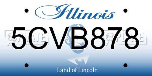 5CVB878 Illinois License Plate