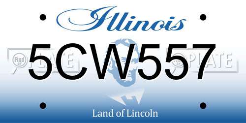 5CW557 Illinois License Plate