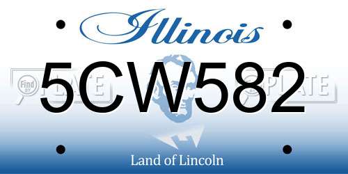 5CW582 Illinois License Plate