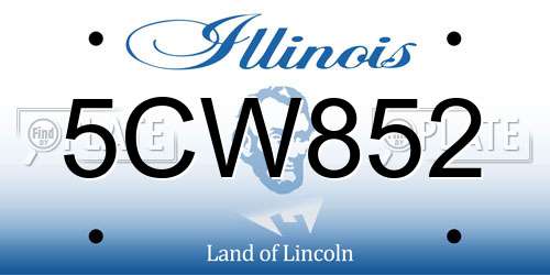 5CW852 Illinois License Plate