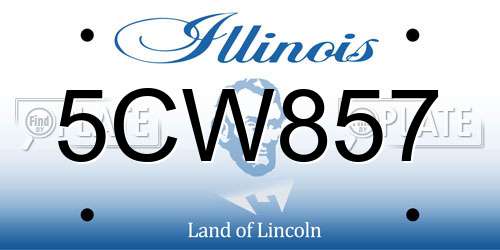 5CW857 Illinois License Plate