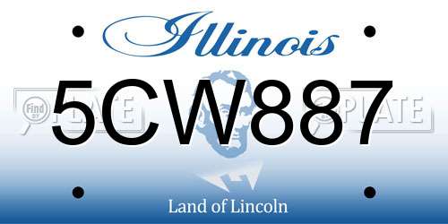 5CW887 Illinois License Plate