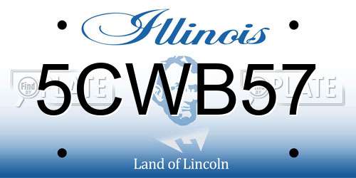 5CWB57 Illinois License Plate