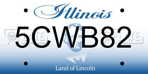 5CWB82 Illinois License Plate