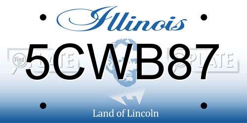 5CWB87 Illinois License Plate