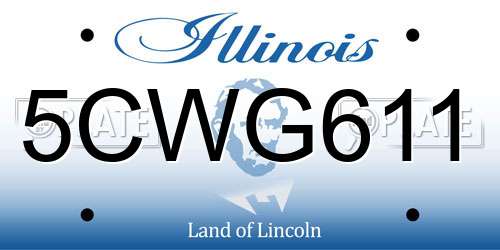 5CWG611 Illinois License Plate