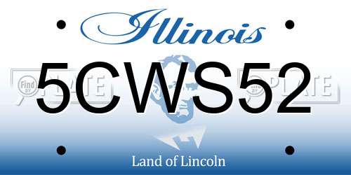 5CWS52 Illinois License Plate