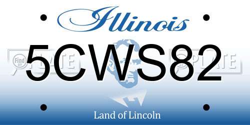 5CWS82 Illinois License Plate