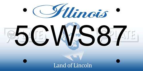 5CWS87 Illinois License Plate