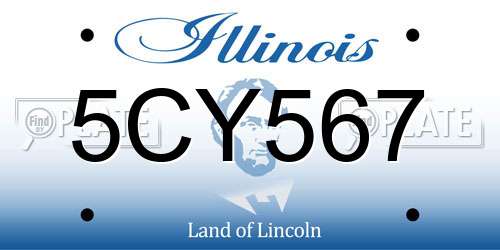 5CY567 Illinois License Plate