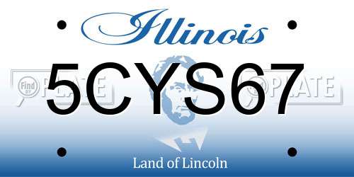 5CYS67 Illinois License Plate