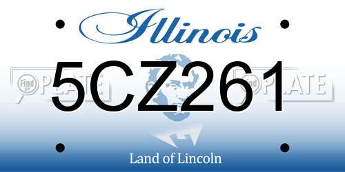 5CZ261 Illinois License Plate