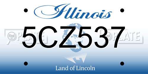 5CZ537 Illinois License Plate