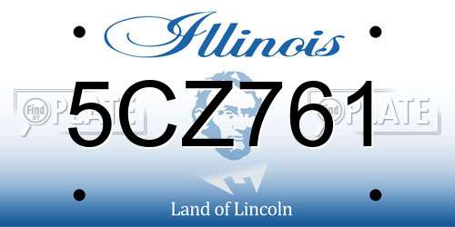 5CZ761 Illinois License Plate
