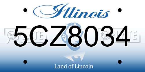 5CZ8034 Illinois License Plate