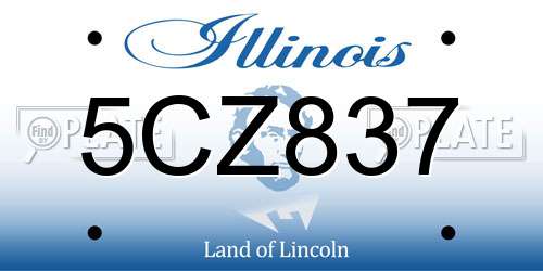 5CZ837 Illinois License Plate
