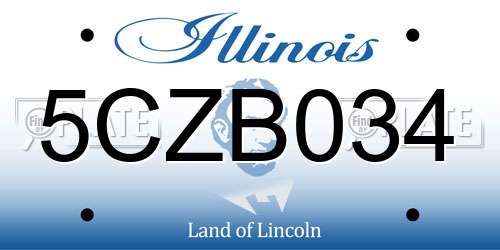 5CZB034 Illinois License Plate