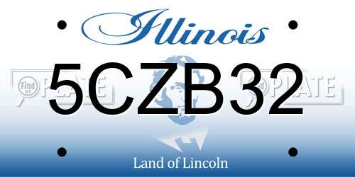 5CZB32 Illinois License Plate