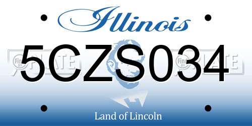 5CZS034 Illinois License Plate