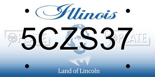 5CZS37 Illinois License Plate