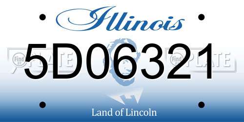 5D06321 Illinois License Plate