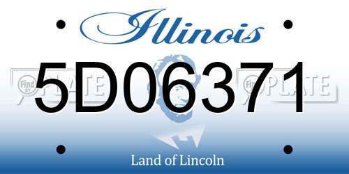 5D06371 Illinois License Plate