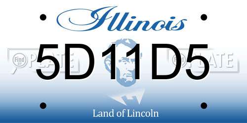 5D11D5 Illinois License Plate