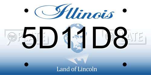 5D11D8 Illinois License Plate