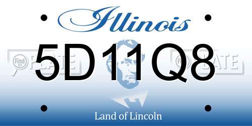 5D11Q8 Illinois License Plate