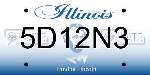 5D12N3 Illinois License Plate