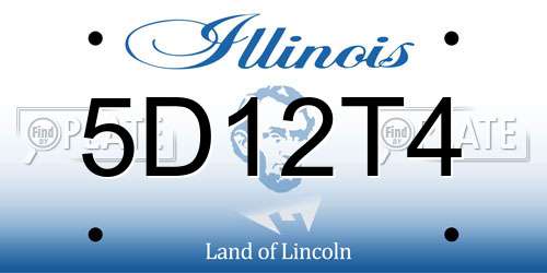 5D12T4 Illinois License Plate