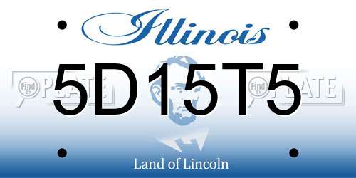 5D15T5 Illinois License Plate