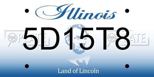 5D15T8 Illinois License Plate