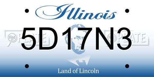 5D17N3 Illinois License Plate