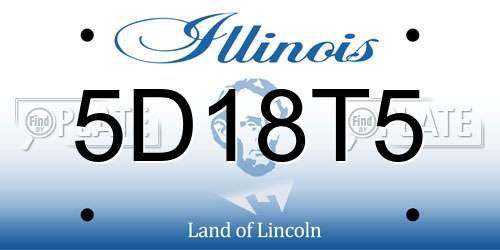 5D18T5 Illinois License Plate