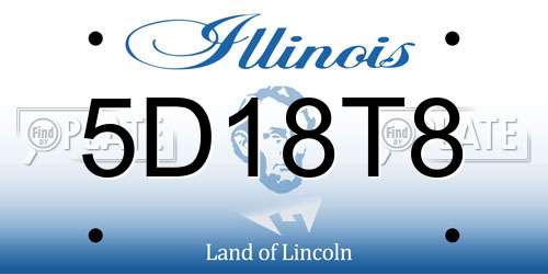 5D18T8 Illinois License Plate