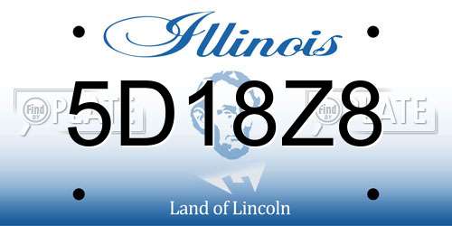 5D18Z8 Illinois License Plate