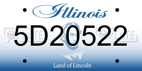 5D20522 Illinois License Plate