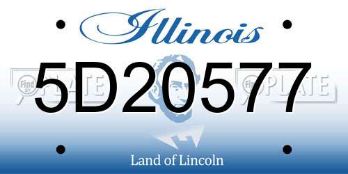 5D20577 Illinois License Plate