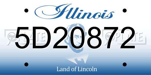 5D20872 Illinois License Plate