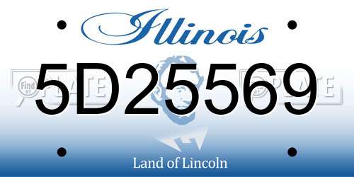 5D25569 Illinois License Plate
