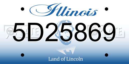 5D25869 Illinois License Plate