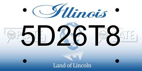 5D26T8 Illinois License Plate