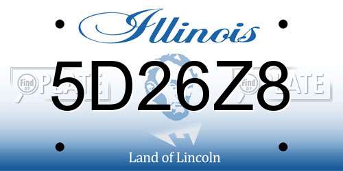 5D26Z8 Illinois License Plate