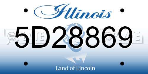 5D28869 Illinois License Plate