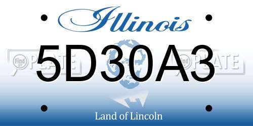 5D30A3 Illinois License Plate