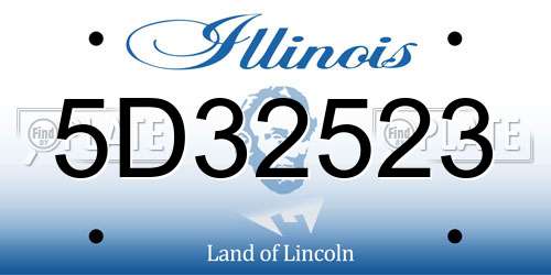 5D32523 Illinois License Plate