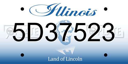 5D37523 Illinois License Plate