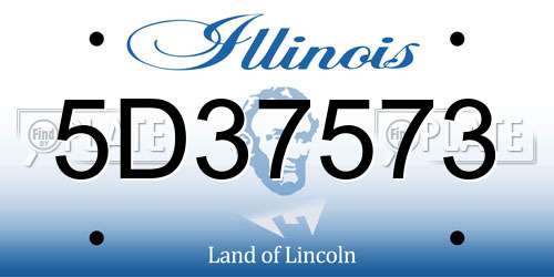 5D37573 Illinois License Plate