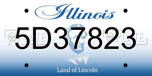 5D37823 Illinois License Plate